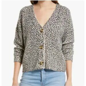 Madewell Women's Ditsy Cameron Ribbed Coziest Yarn Boxy Cardigan Sweater Size S
